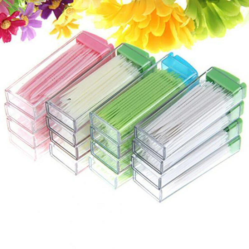 Dental Floss Picks - 50Pcs/Box Oral Care Disposable Plastic Toothpicks