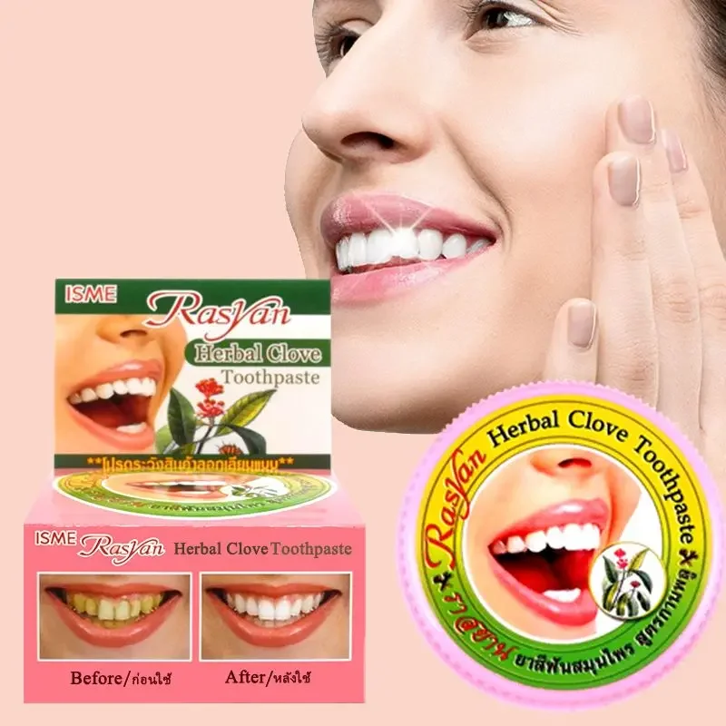 Teeth Whitening From Home - Thai Clove/coconut Tooth Powder Rasyan Removal