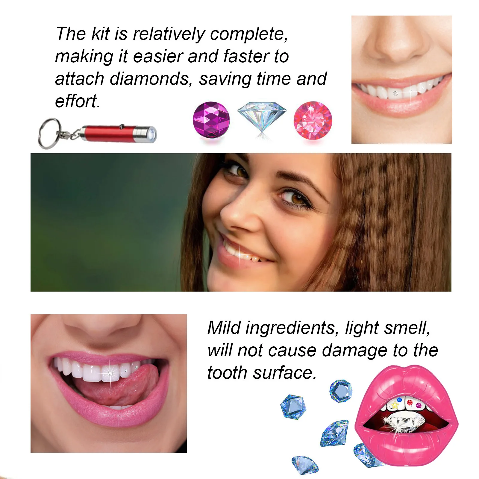 Tooth Jewelry Kit DIY Clear Pr - Teeth Whitening Light Kit 评论和价格